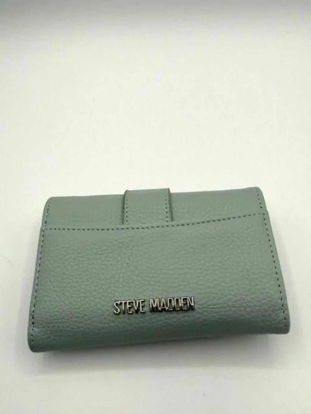 Steve Madden Blue/Gray Faux Pebbled Leather Tri Fold Wallet